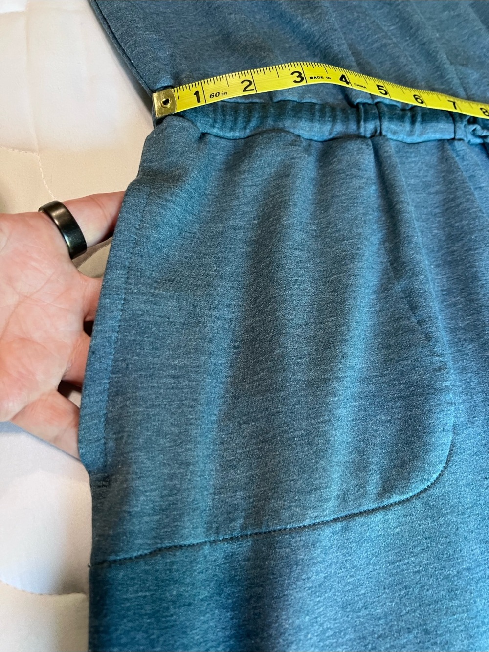 32 Degrees Steel Blue V-Neck Drawstring Midi Dress - Picture 5 of 9